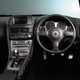 The R34 Skyline GT-R’s interior. The multifunction display sits right at the top of the center stack.